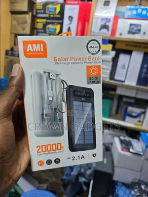 Ami Am-26 High Capacity Solar Power Bank With Led Battery Indicator