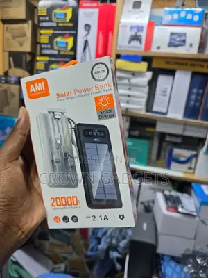 Ami Am-26 Portable Solar Power Bank 2.1a Fast Charge