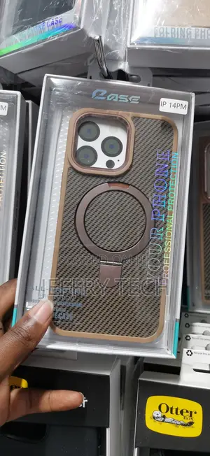 Ewaer iPhone 14 Pro Max Magnetic Carbon Fibre Invisible Stand Cover