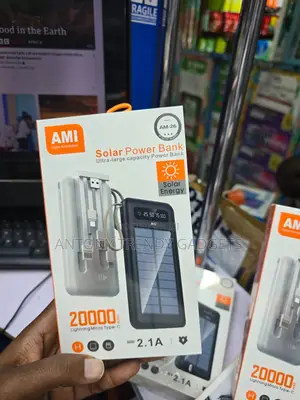 Ami Am-26 Solar Power Bank With Dual Usb 2.1a Output