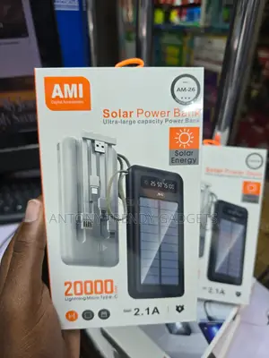 Ami Am-26 20000mah Solar Power Bank, Am-26 20000mah Solar Power Bank