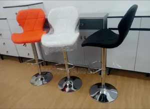 Faux-Leather Counter Stools With Metal Bases