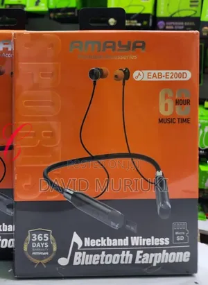 Amaya Eab-E200d 60hrs Playtime Wireless Bluetooth Neckband With Card