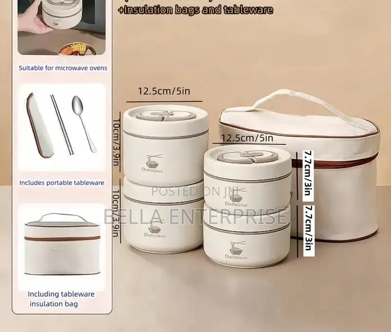 New Arrival 600mlx2; 400ml×2 4in1 Lunch Box Bag Plus Cutlery