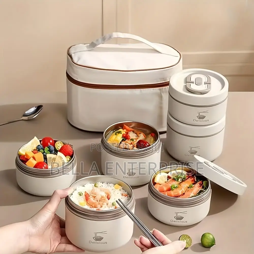 New Arrival 600mlx2; 400ml×2 4in1 Lunch Box Bag Plus Cutlery