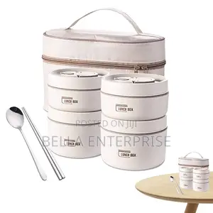 New Arrival 600mlx2; 400ml×2 4in1 Lunch Box Bag Plus Cutlery