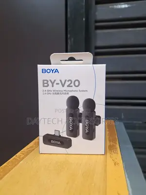 The Boya by-V20 Ultracompact 2.4 GHZ Wireless Microphone System.