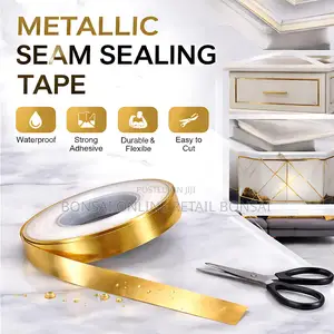 Gold Foil Tile Seam Sticker, Waterproof Self-Adhesive Strip