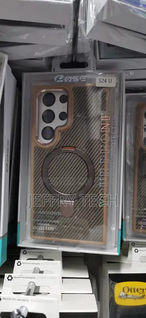 Vishon Carbon Fiber Galaxy S24 Ultra With Magsafe Invisible Stand Case