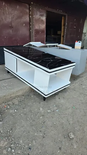Executive Multicolored Coffee Table With Marble Topping