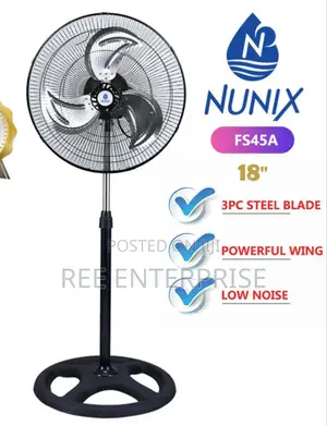 *Nunix* 18* Inches Free Standing Fan With Steel Blade