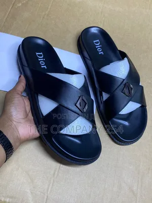 Dior Lv Designer Leg Casual Leather Rubber Sole Dior Open Slide Shoes