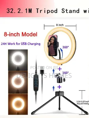 8 Inches Tripod Stand Ringlight-Dav