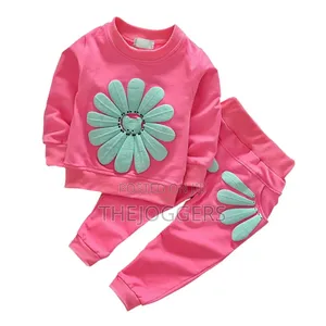 2pc Baby Girls Sunflower Clothes Set Long Sleeve Top and Pants Outfits