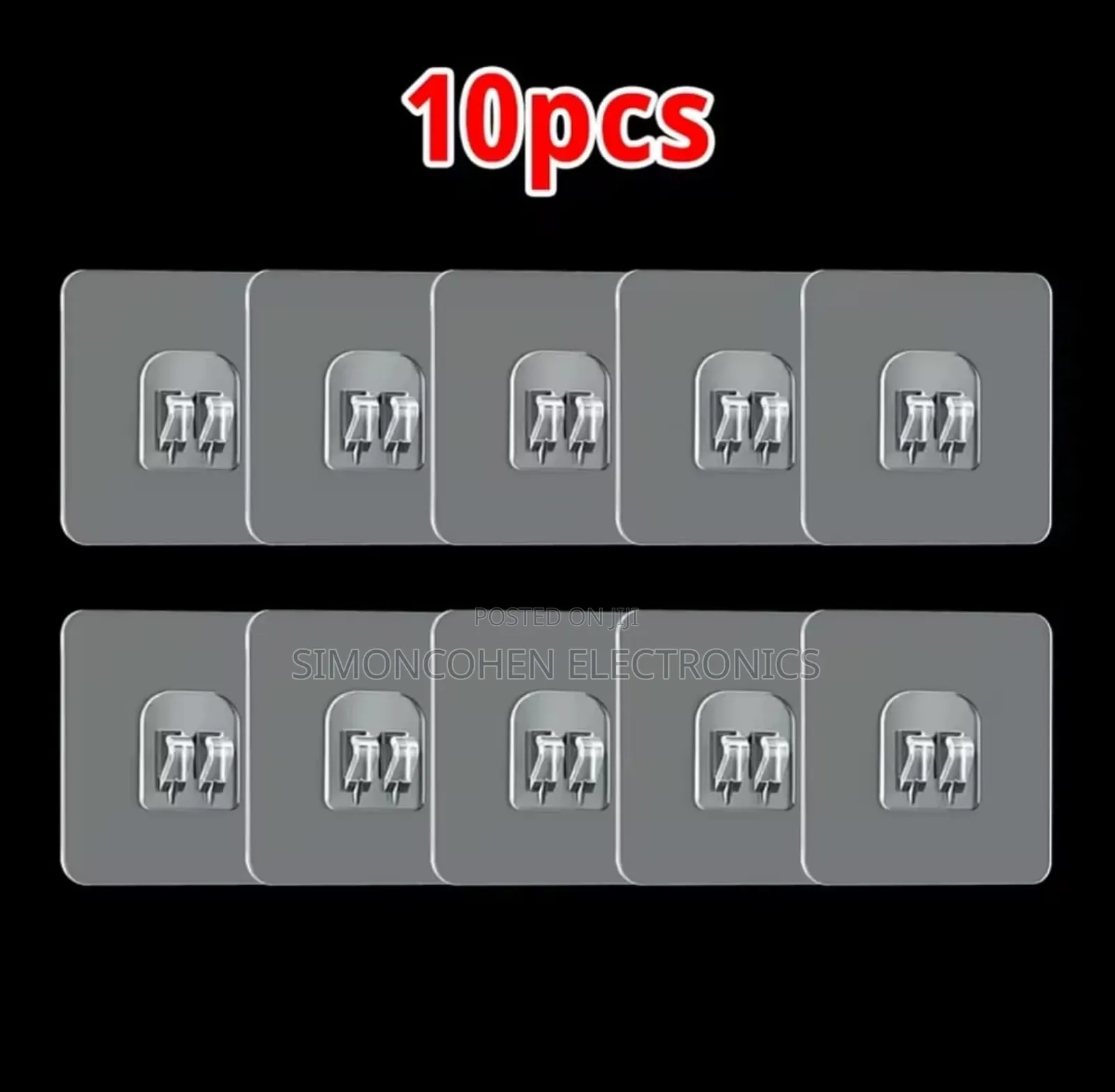 10pcs Clear Self Adhesive Hooks