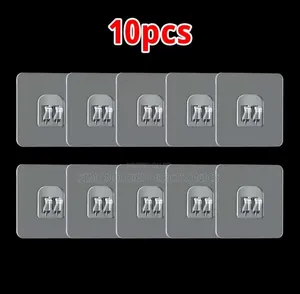 10pcs Clear Self Adhesive Hooks