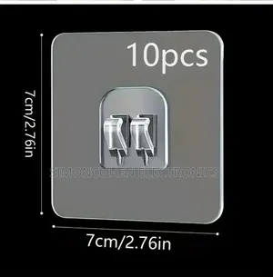 10pcs Clear Self Adhesive Hooks