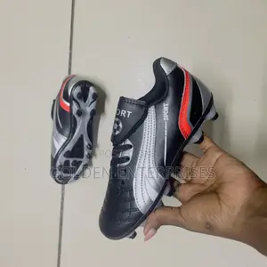 Black Grey Kids Football Boots 31-42
