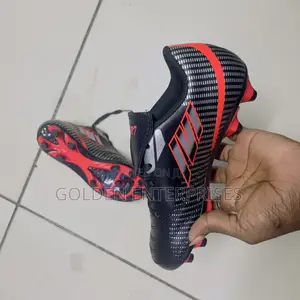 Black Red Kids Football Boots 31-36