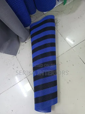Blue Stripped Anti Slippery Mats Environmental Bathroom Mats