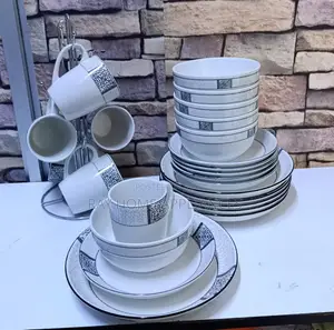 24 PCS Stylish Opal Dinnerset 6plates, 6side Plates, 6bowls, 6cups