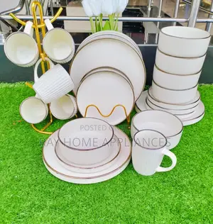 24 Pieces Gold Rimmed Trendy Dinner Sets