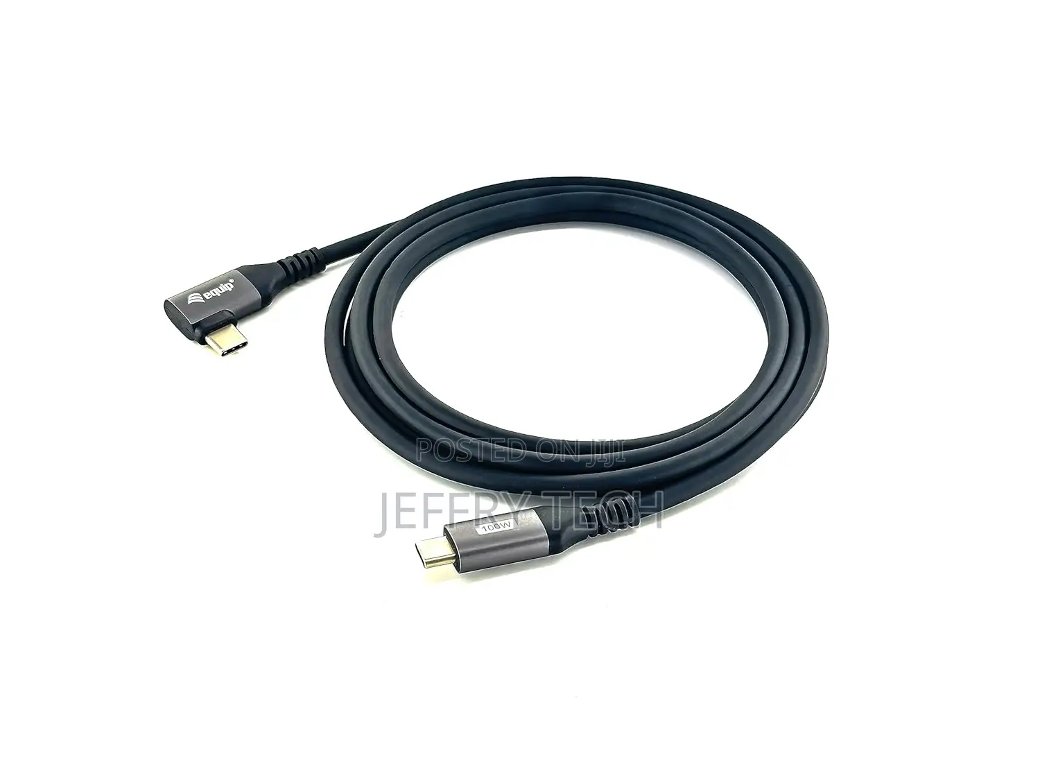 Usb 2.0 C to C Cable 90° Angled M/M 1 M Pd 100 W Black