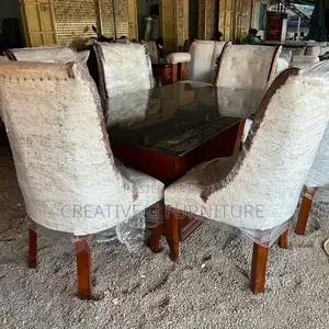*Luxury Glass Top Dining Set