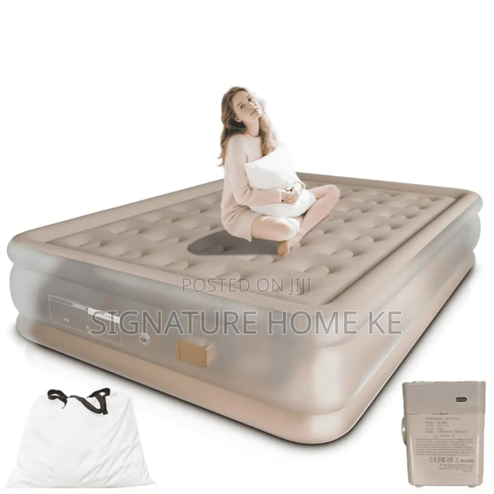 Double Size Self Inflating Bed + 2 Inflatable Pillows