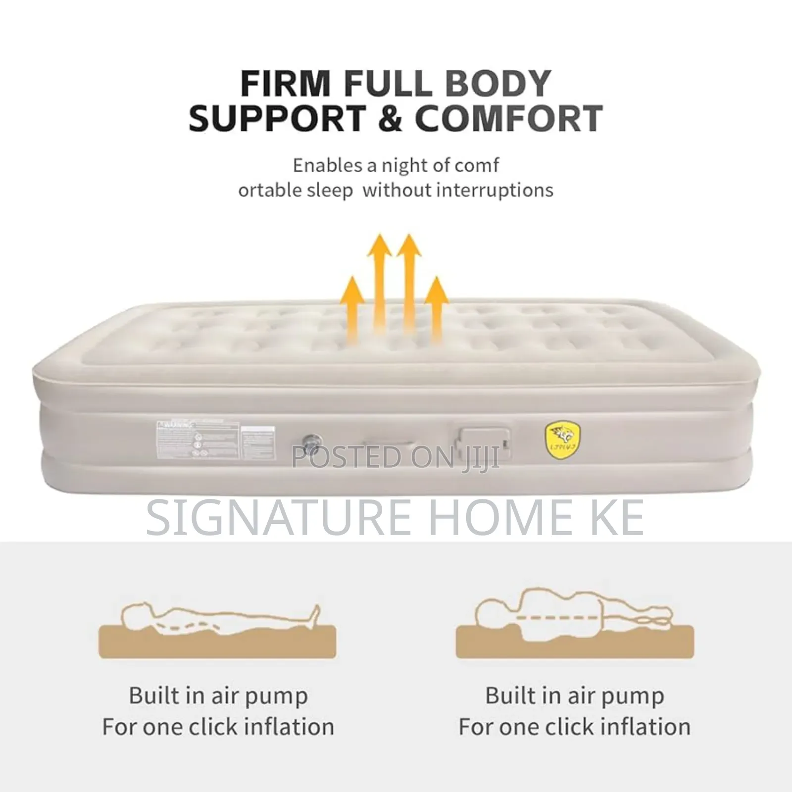 Double Size Self Inflating Bed + 2 Inflatable Pillows