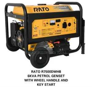 Rato R7500dwhb Key Start 6kva Genset With Wheels Petrol Generator
