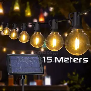 Christmas Solar Xmas Bulbs Lights 15m Outdoor Garden String