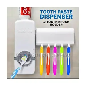 Toothpaste Dispenser/Toothbrush Holder (5 Slots)