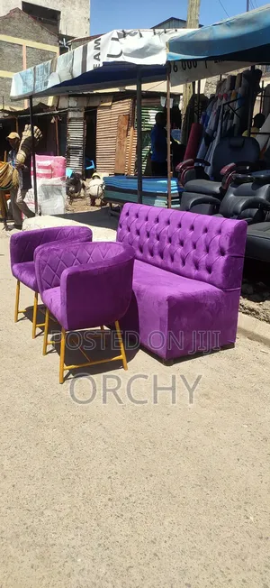 Assorted Manicure Seats And Waiting Couch