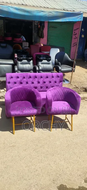 Assorted Manicure Seats And Waiting Couch