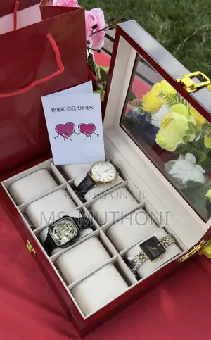 Valentines/Birthday Wooden Watch Display Case Gift Set for Gents