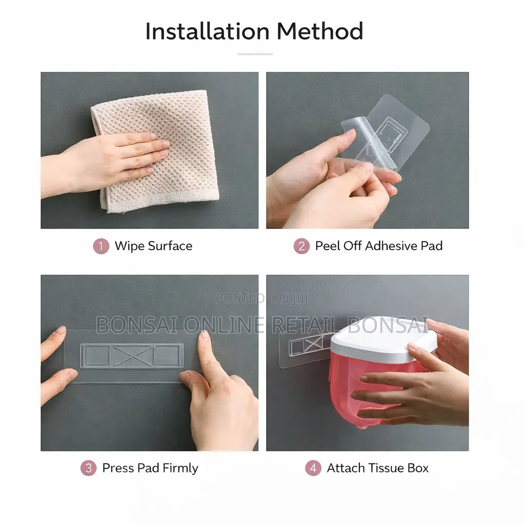 Waterproof Wall Mounted Tissue Box Holder With Storage Shelf