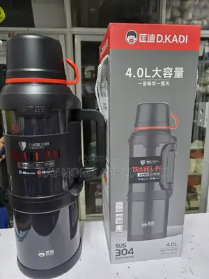 Kd Vacuum Flask 
24 HRS Hot Black Silver and Brown
4 LTRS