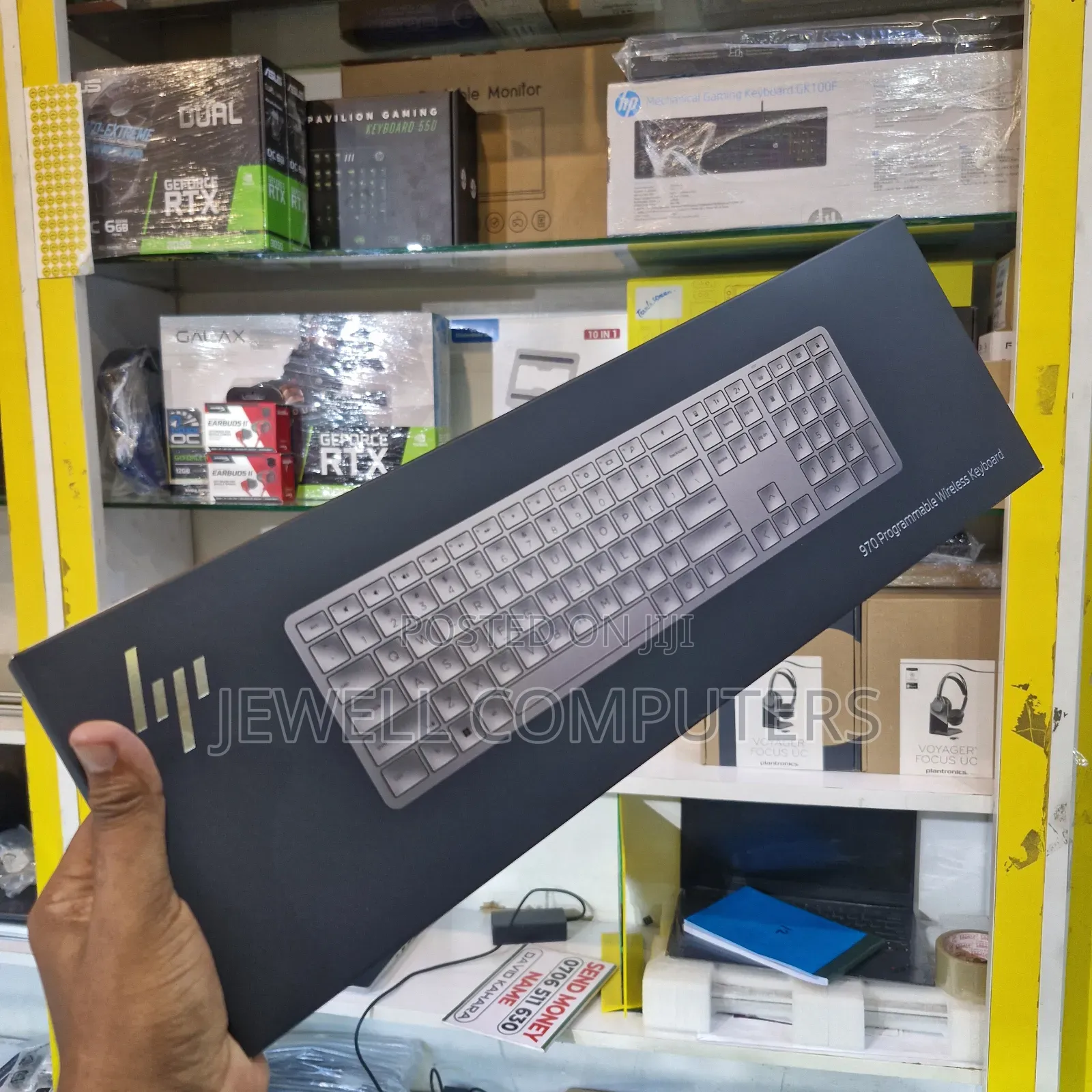 HP 970 Programmable Wireless Keyboard Rechargeable Battery Wireless