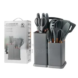 19-Piece Executive Silicone Kitchen Utensil Set – Grey