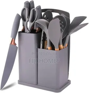 19-Piece Executive Silicone Kitchen Utensil Set – Grey