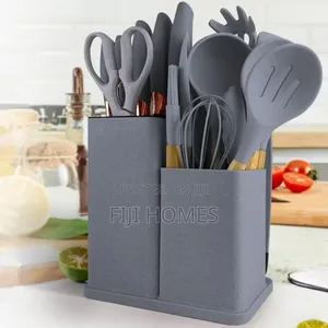19-Piece Executive Silicone Kitchen Utensil Set – Grey