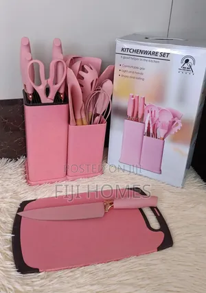 19-Piece Executive Silicone Kitchen Utensil Set – Pink