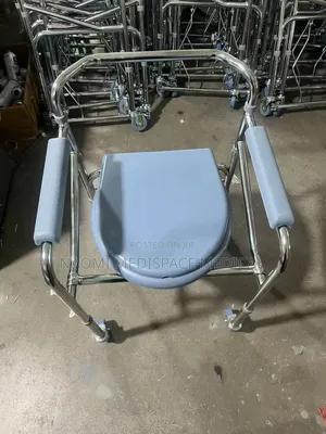 Blue Commode Chair With Wheels