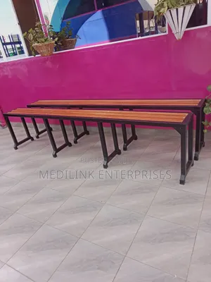 Metallic 9ft Wooden Waiting Bay Benches