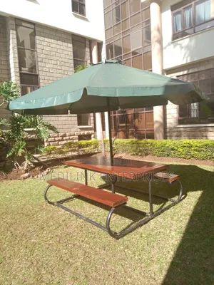 Timber Seat Wooden Metallic Garden Outdoor Umbrella Benches