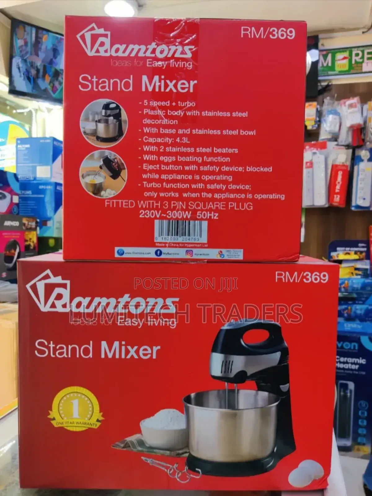 Ramtons Stand Mixer 5-Speed+Turbo 4.3 Litres