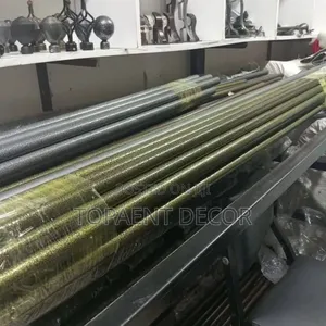 Black,Antic Gold, Silver Powder Coated Curtain Rods With Accessories