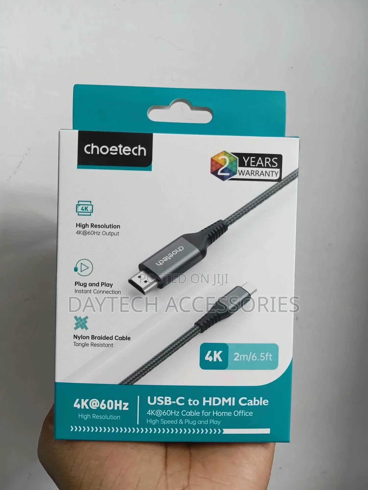 Choetech Usb C to Hdmi Cable( at 60hz) 6.5ft/2m