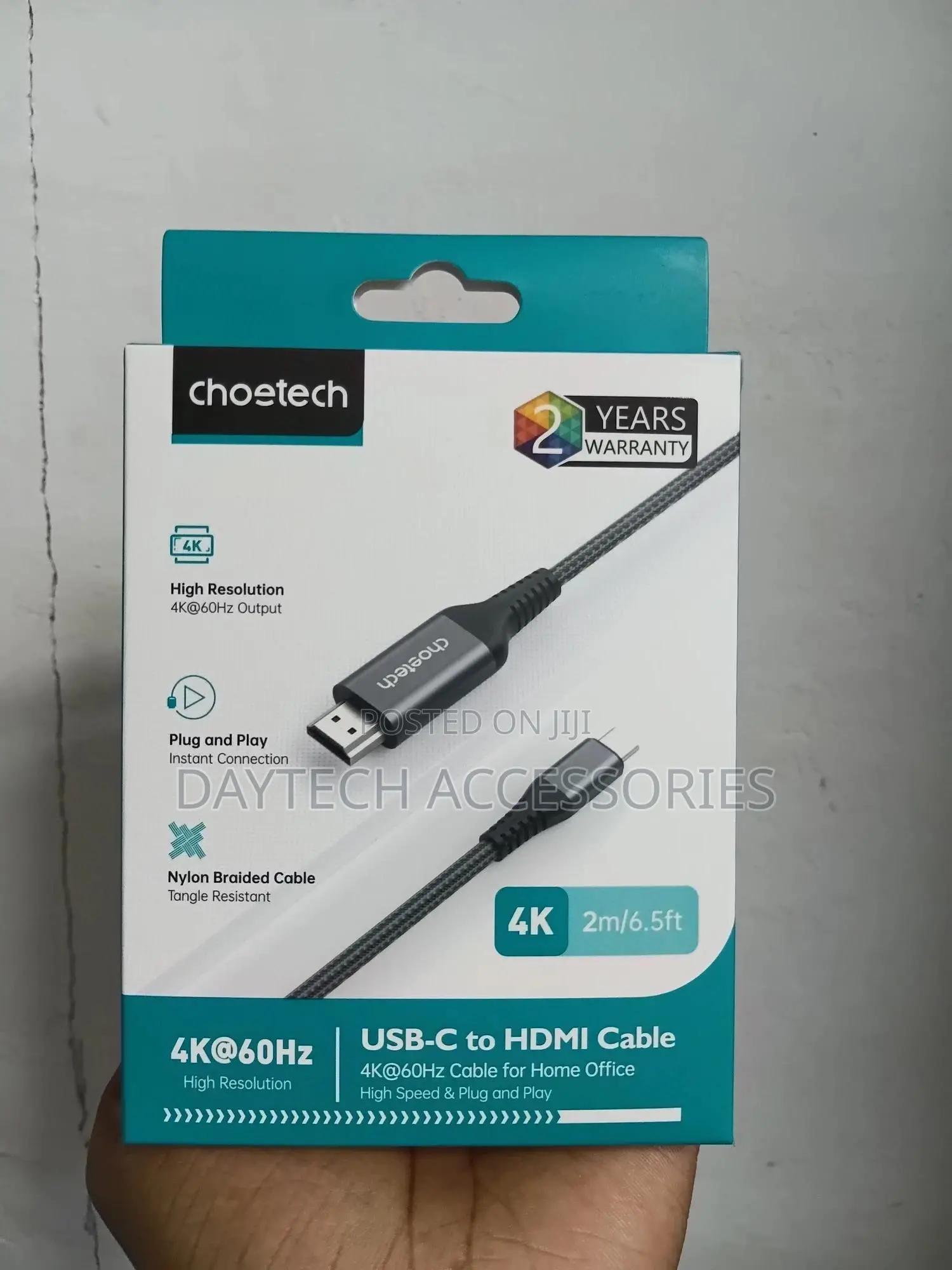 Choetech Usb C to Hdmi Cable( at 60hz) 6.5ft/2m